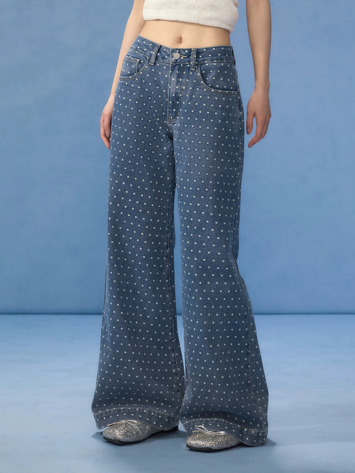 Blue Polka Dot Jeans