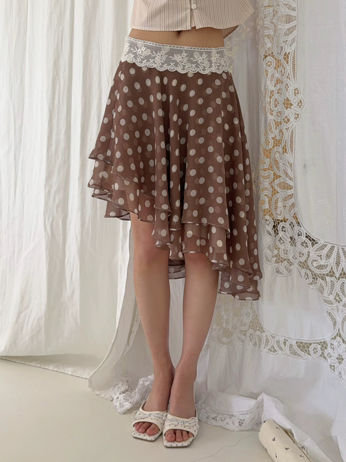 Vintage Polka Dot A-Line Skirt