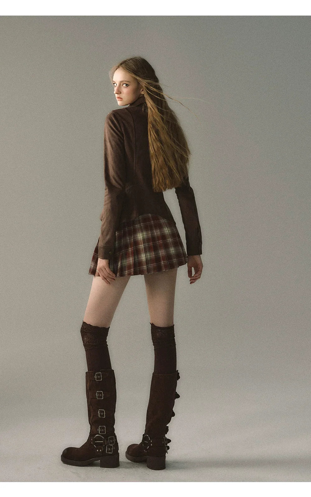 Coffee Metal Zipper Shirt