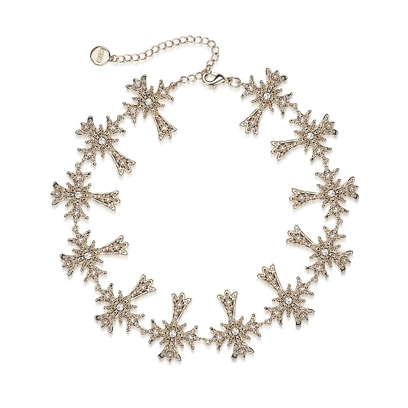 Baroque Wind Flashes Cross Choker