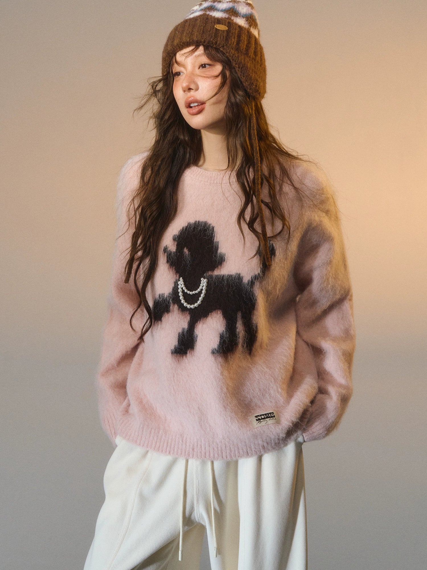 Playful-puppy Crewneck Sweater