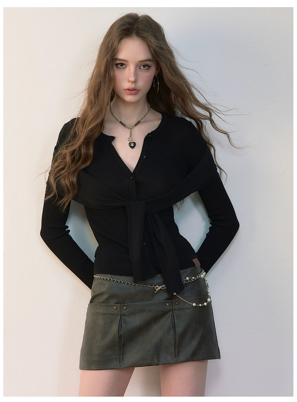 Dual-Wear Draped Knit Blouse