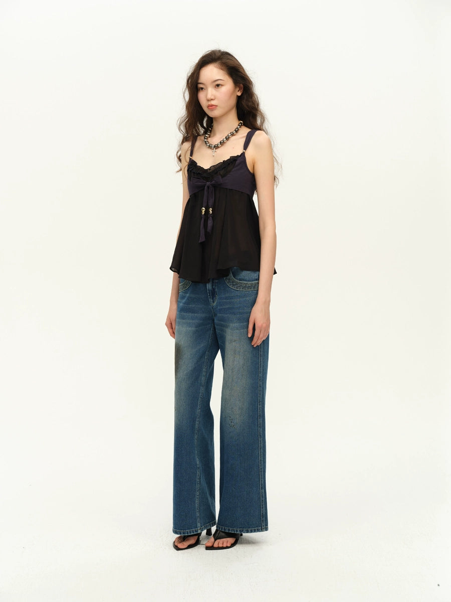 Layered Contrast A-Line Blouse