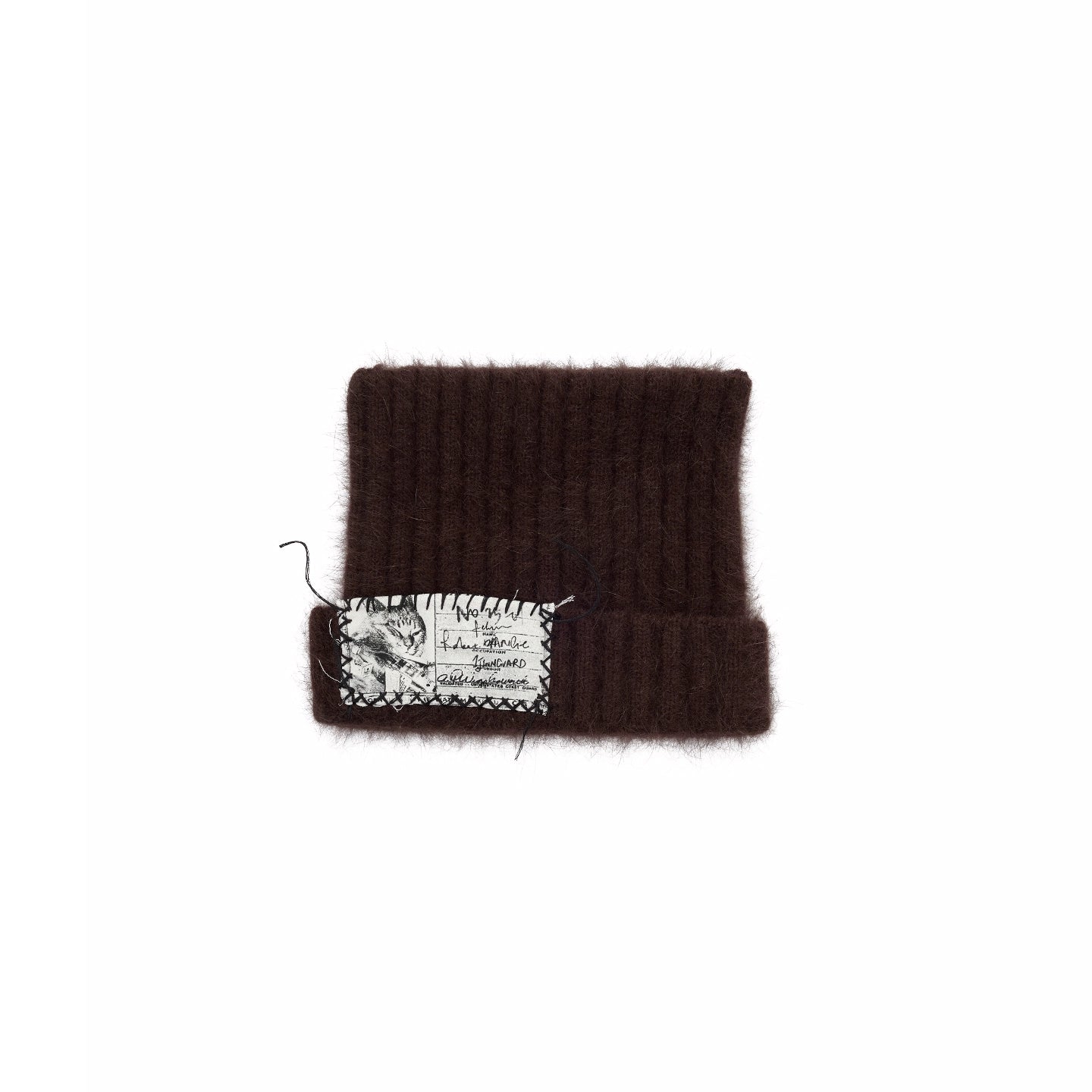 Knitted Cat-Ear Beanie with Hand-Stitched Label
