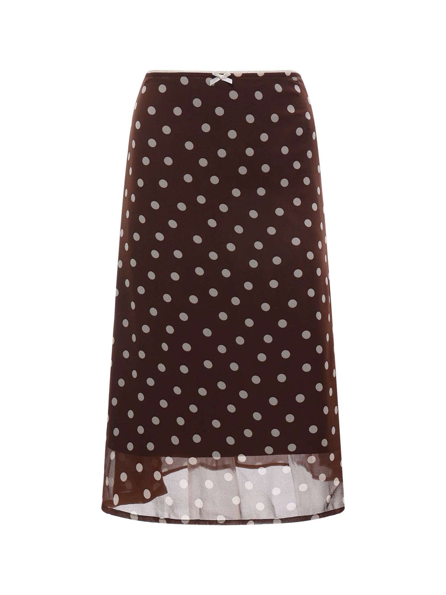 Polka Dot A-Line Midi Skirt