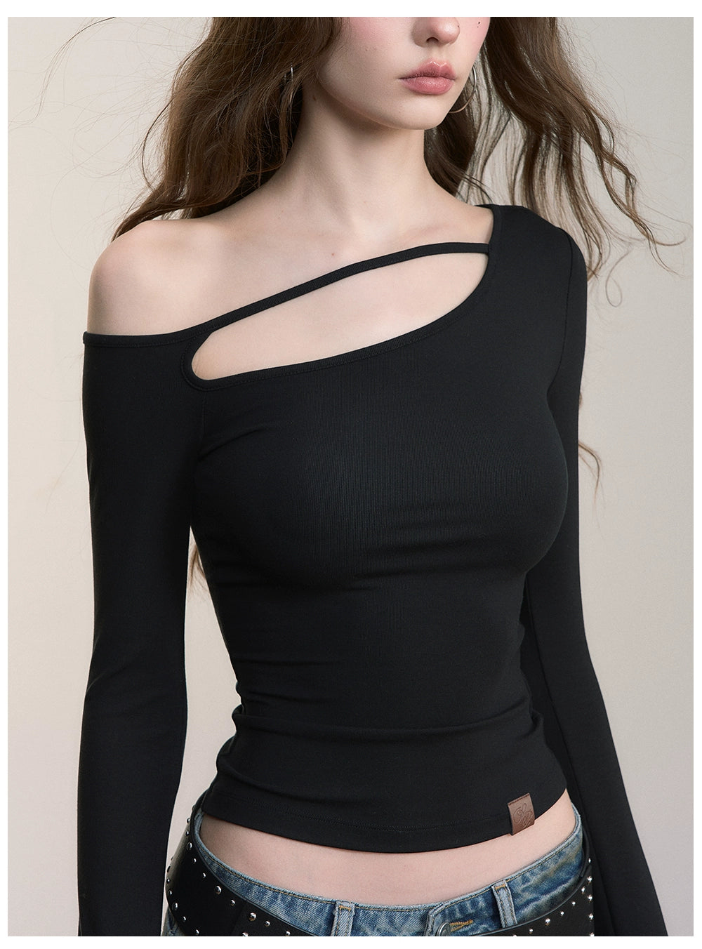 Asymmetrical Lyocell Fitted T-shirt