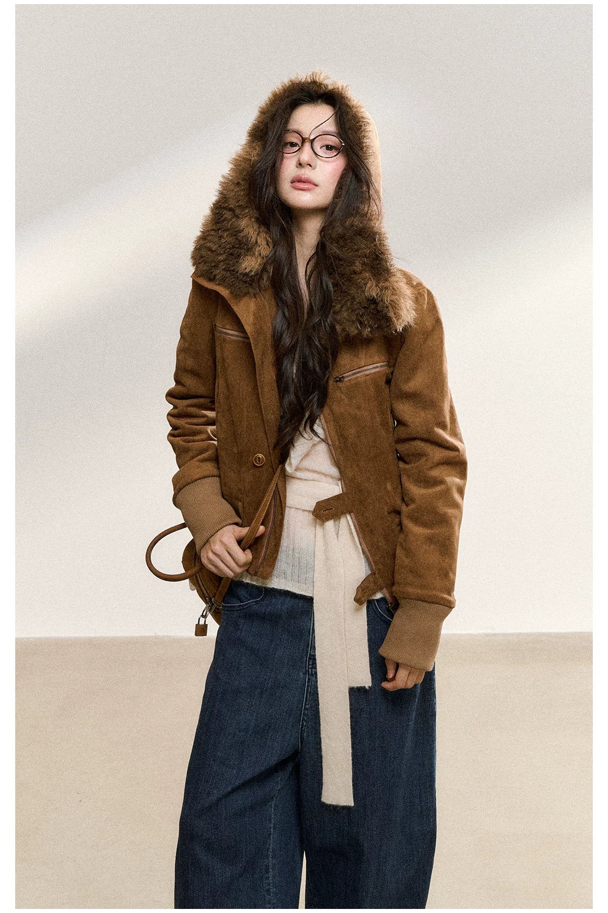 Fur Collar Suede Jacket