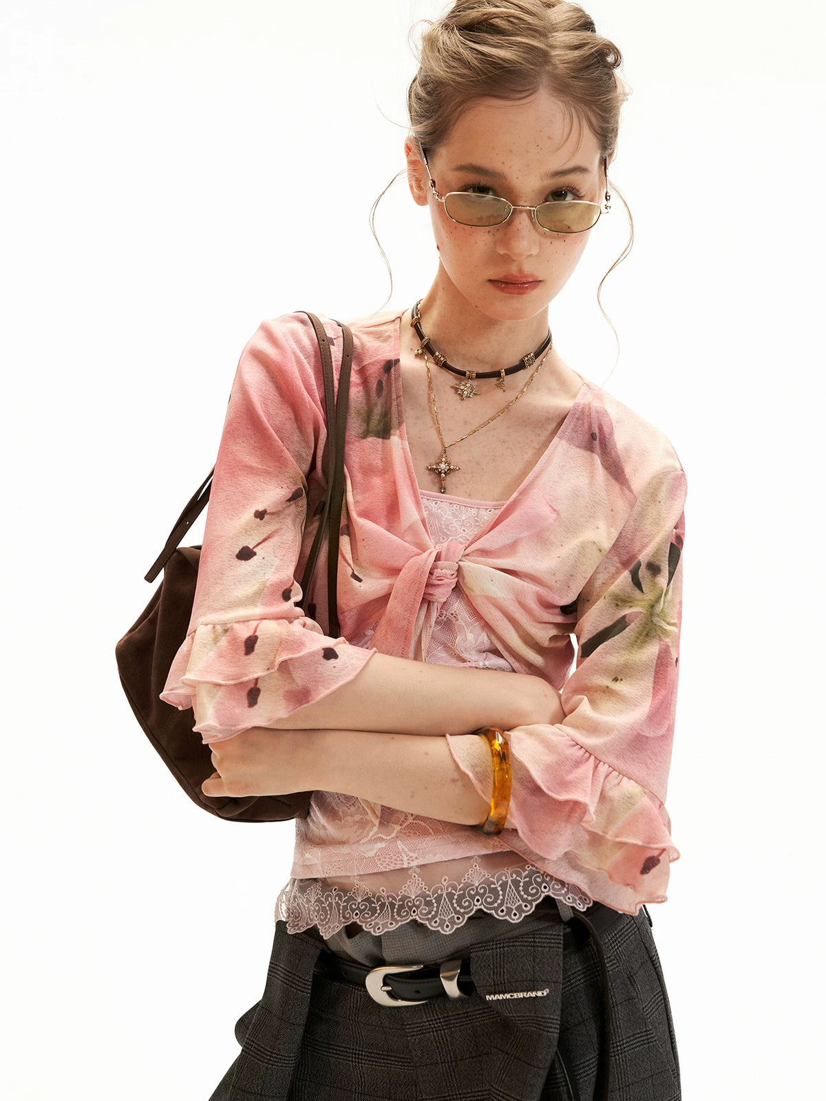 Floral Lace Two-Piece Cardigan Set