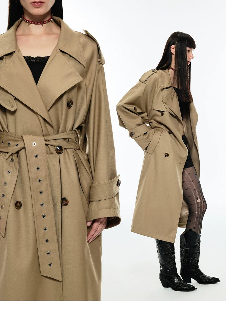 Khaki Double-Breasted Coat