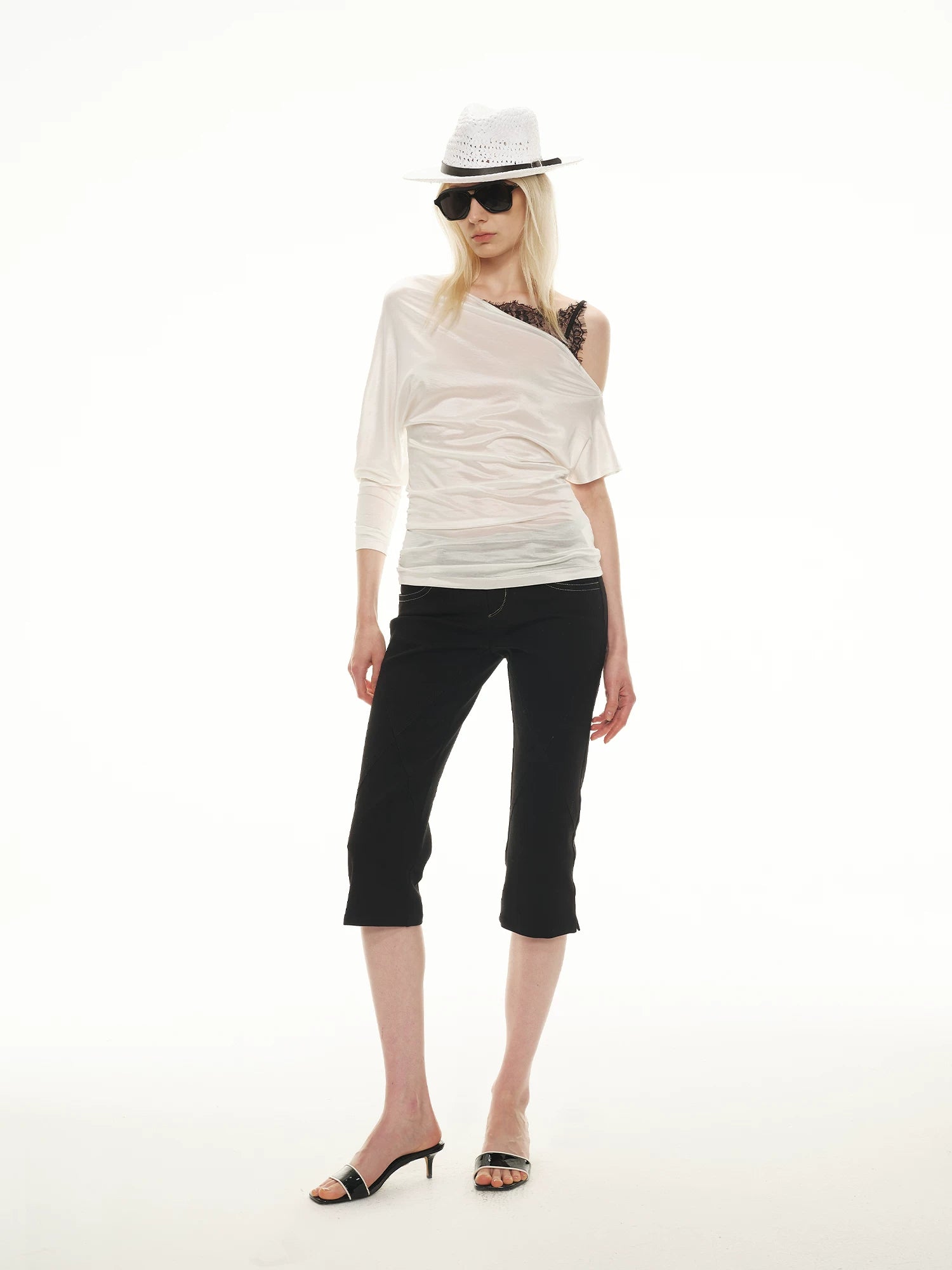 Asymmetric Lace Layer Top