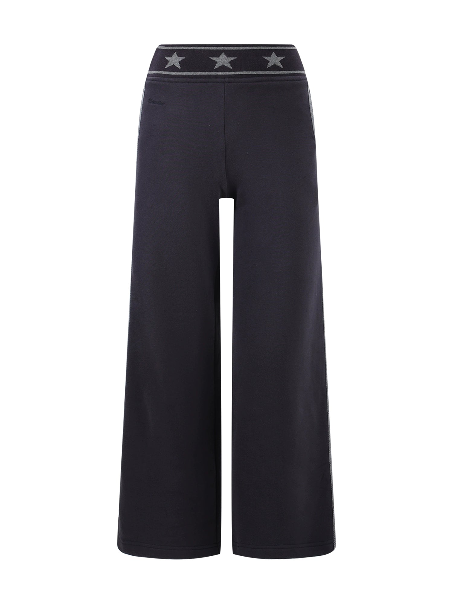 Navy Blue Star Waist Print Straight Sweatpants