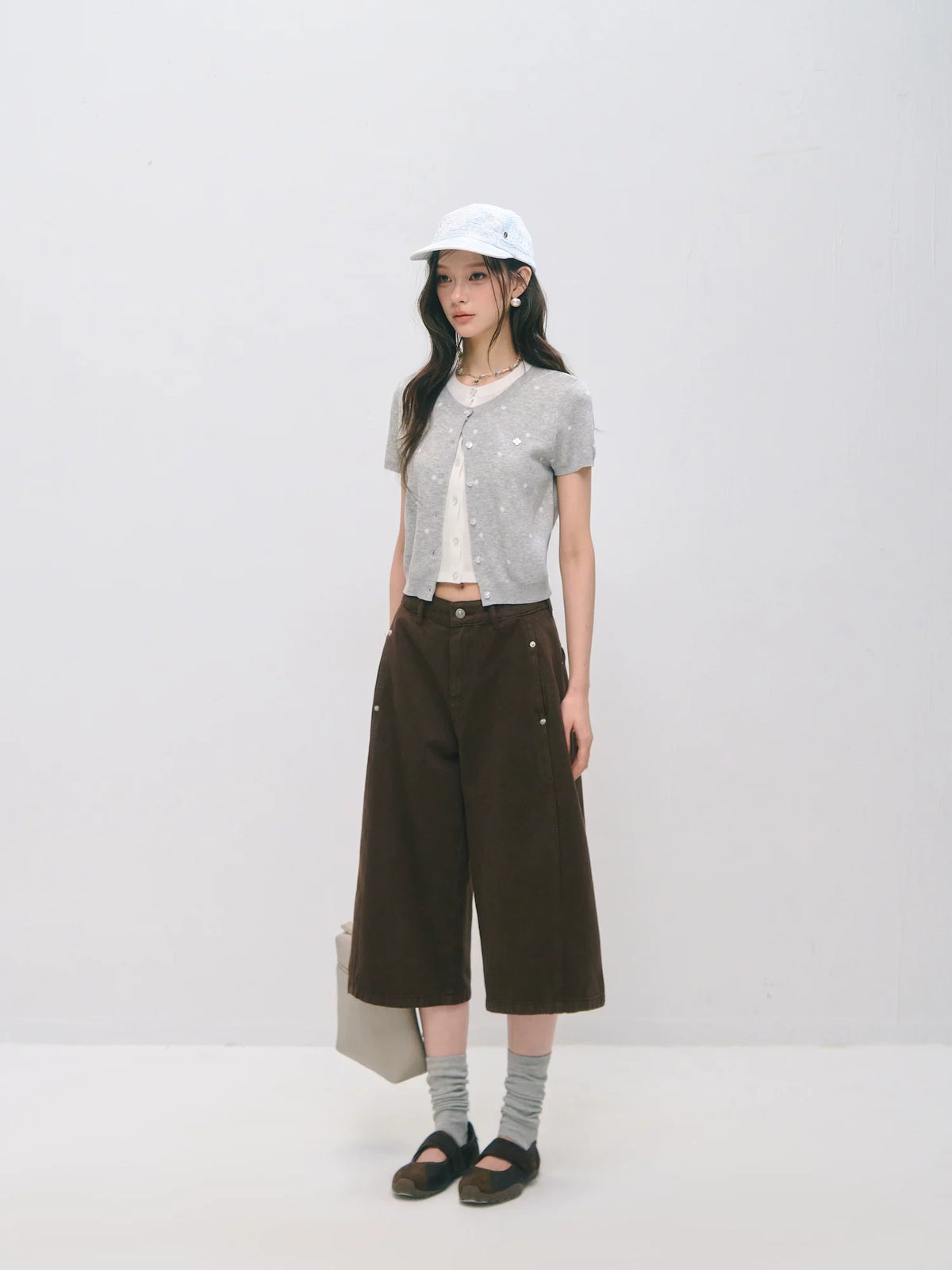 Polka Dot Layered Knit Tee