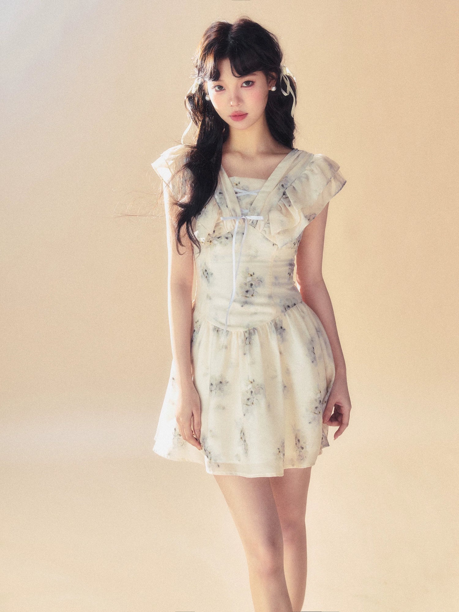 Light Purple Floral Mini Dress