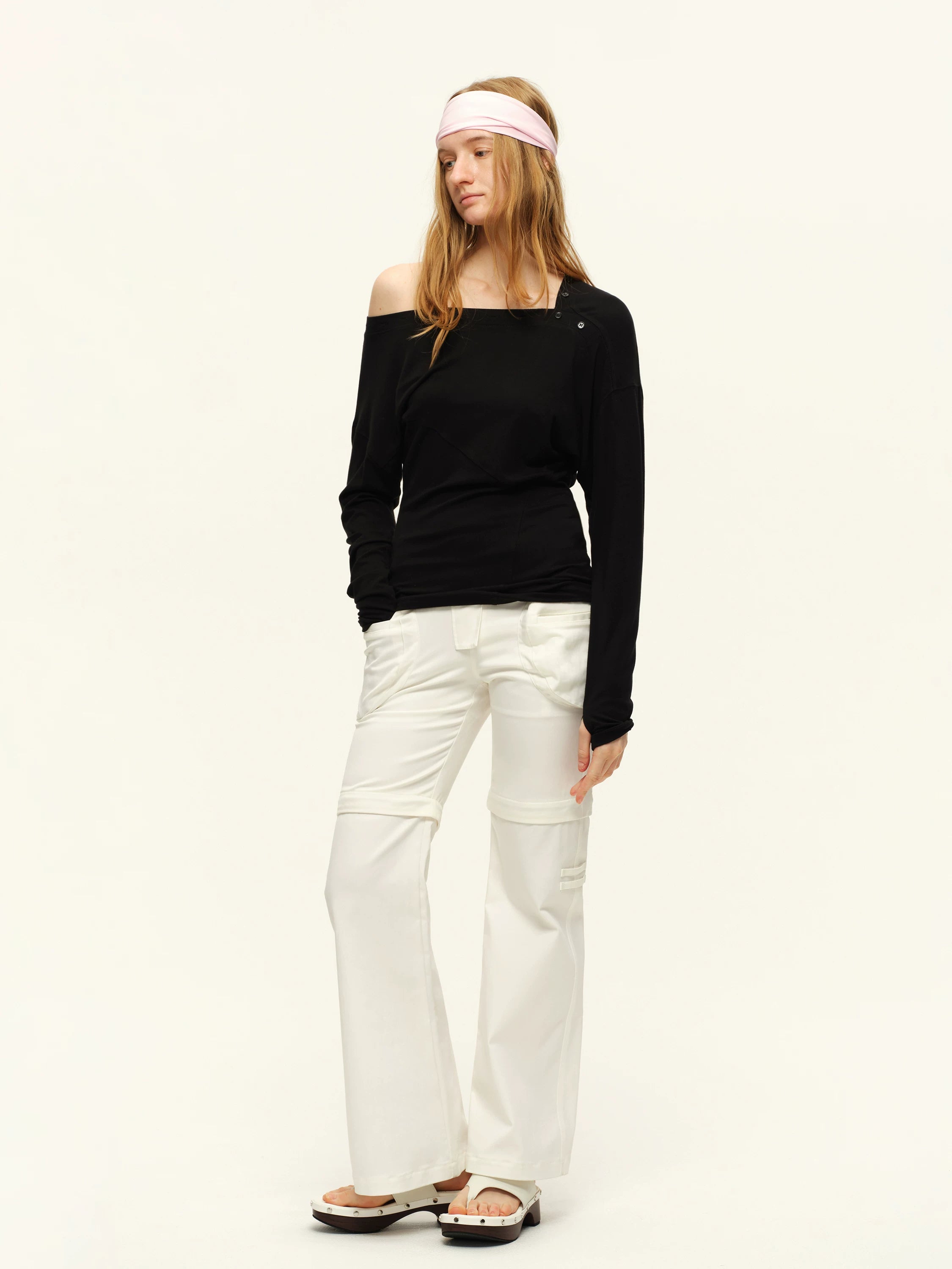 Off-Shoulder Draped Tee