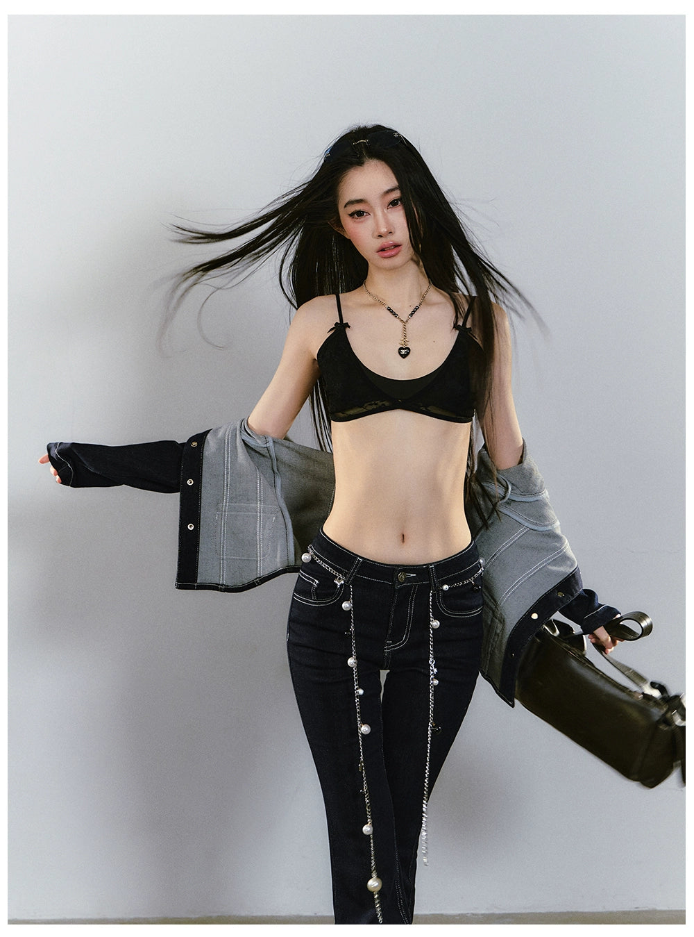 Double-Layer Structure Lace-Spliced Bra