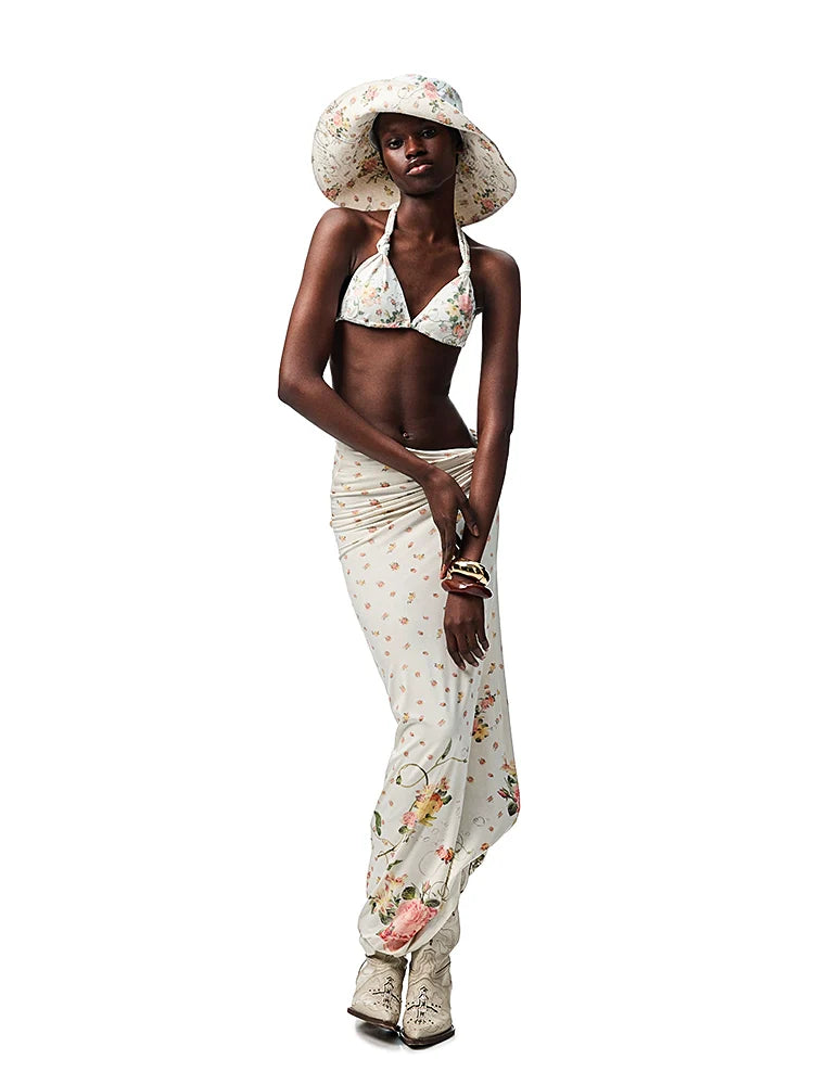 Metal Floral All-Over Print Bikini