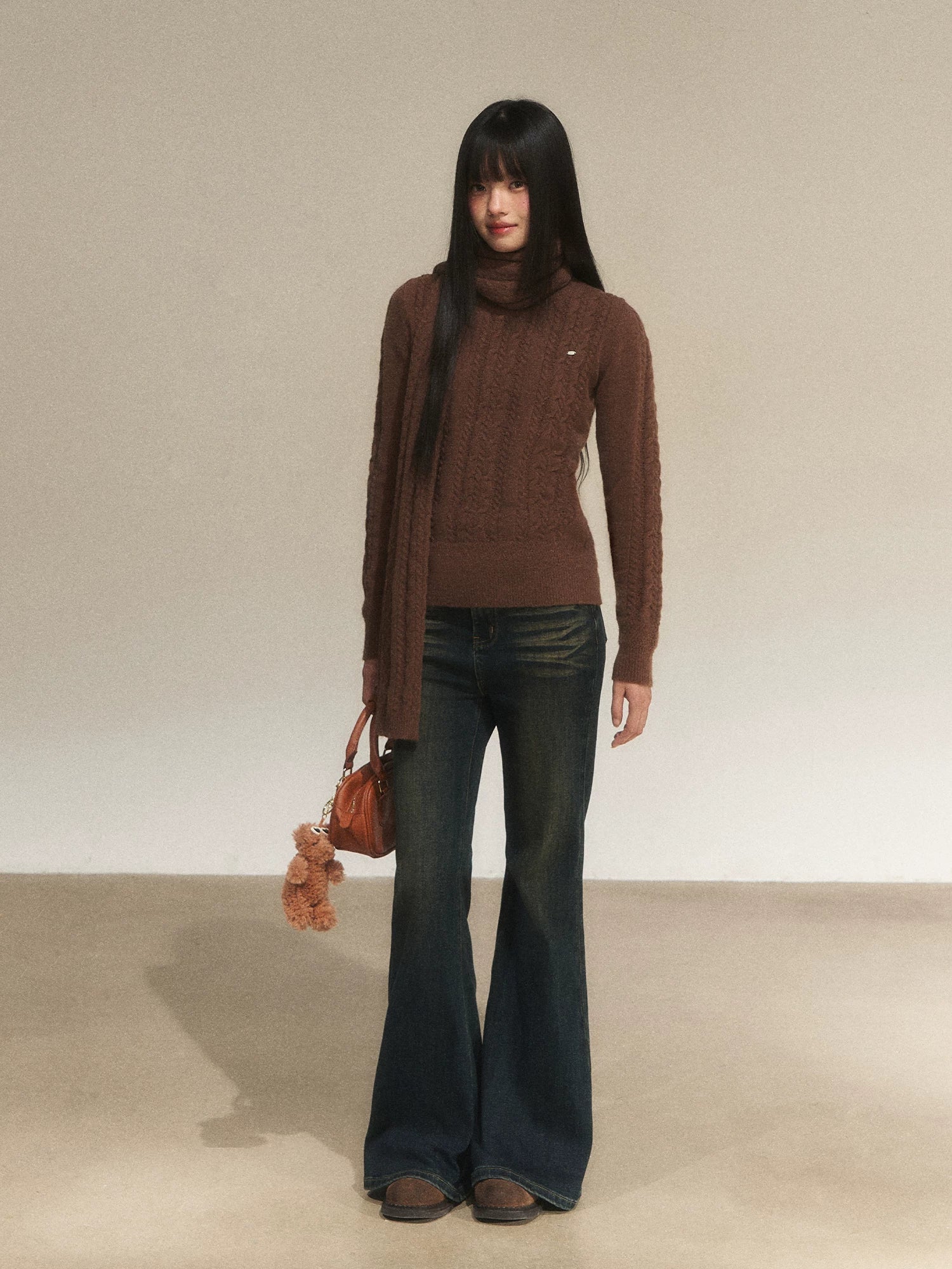 Vintage Cable Knit Pullover Sweater