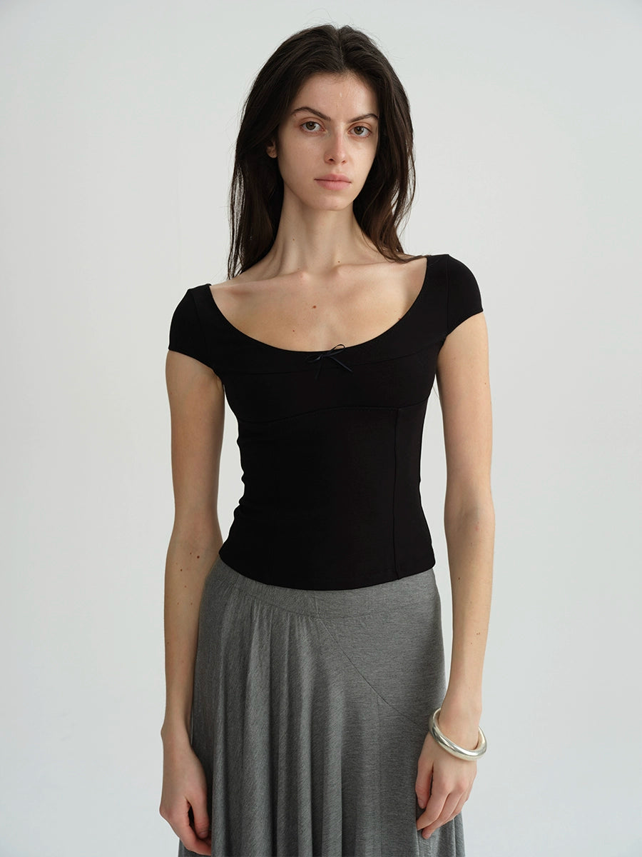 Herringbone Crewneck Slim Tee