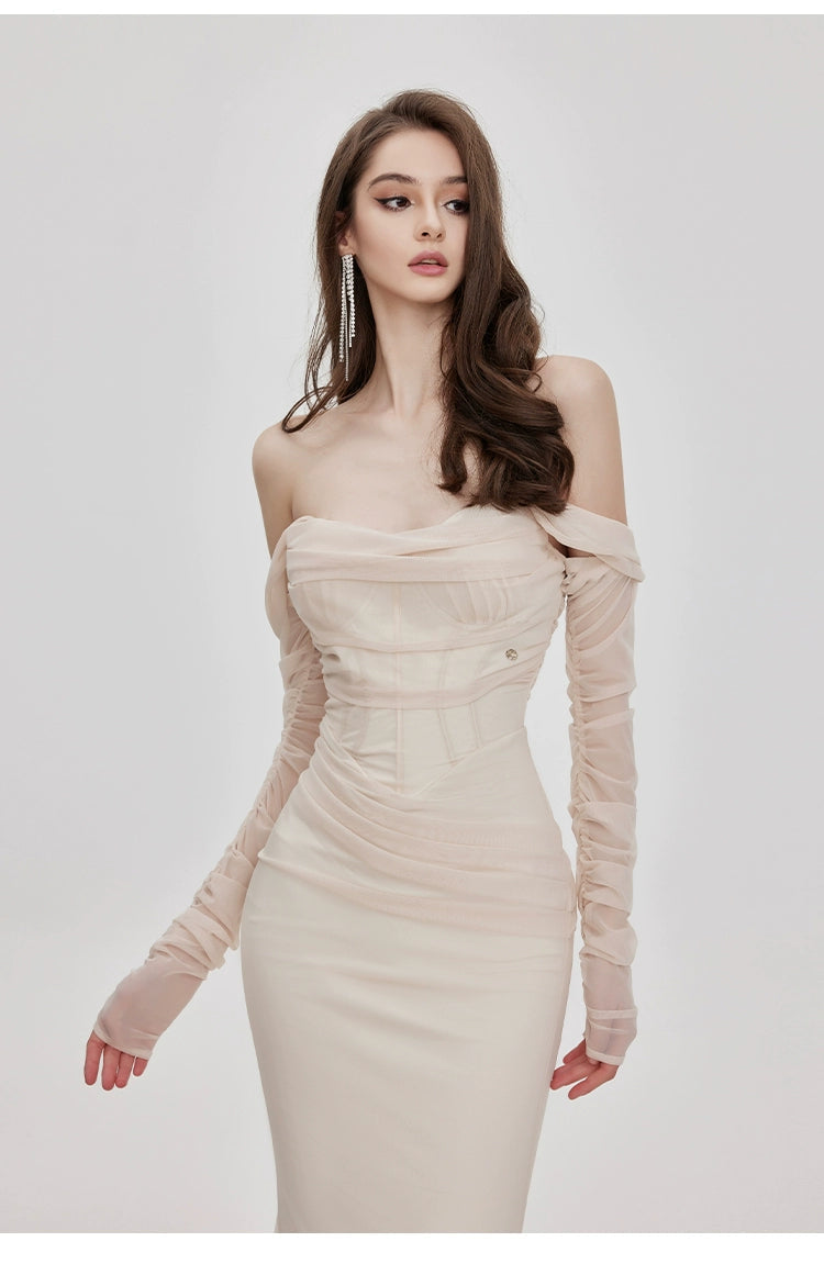 Ariel Mesh Off-Shoulder Mermaid Dress