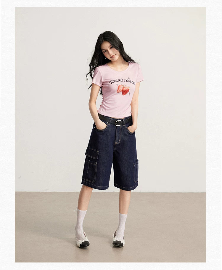 Cargo Denim Bermuda Shorts