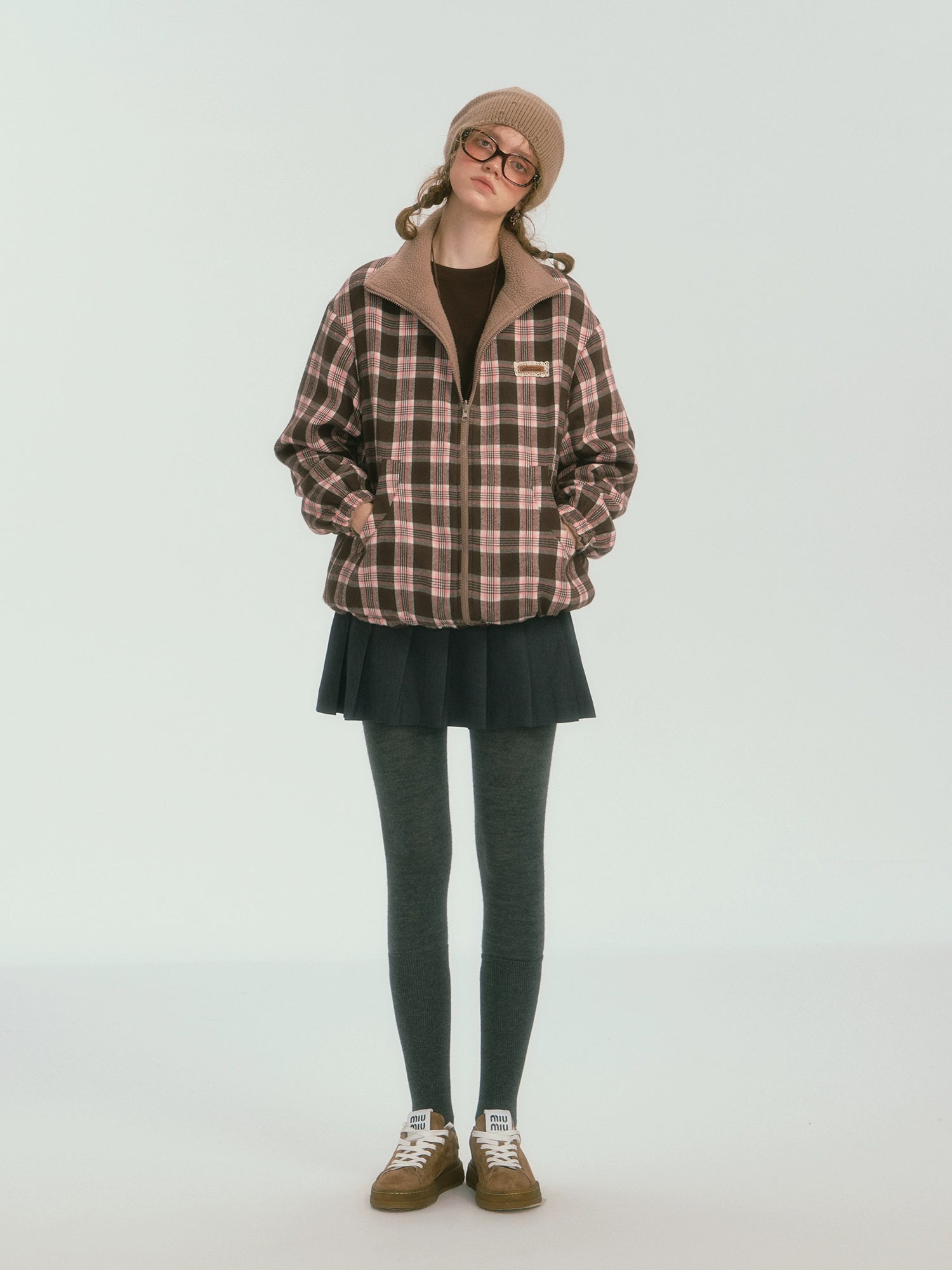 Reversible Plaid Fleece Jacket
