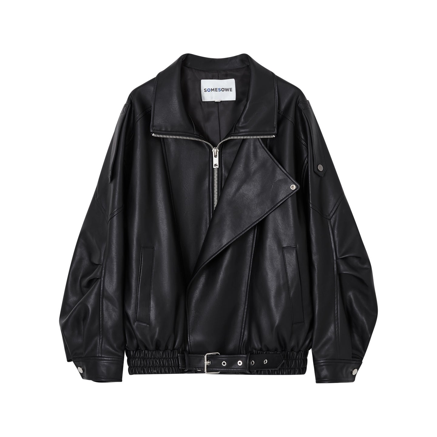 Black Vintage Moto Leather Jacket