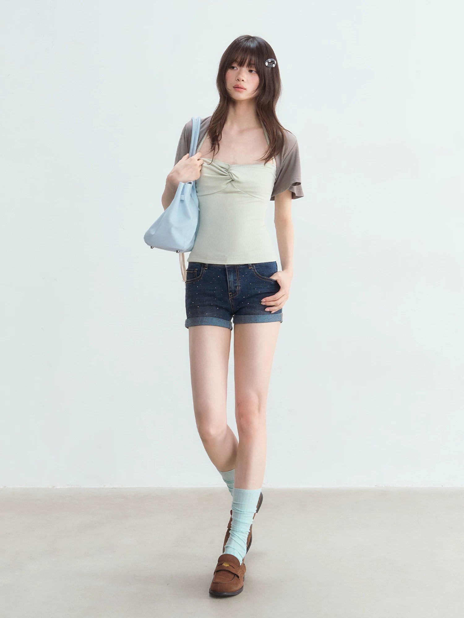 Rhinestone Denim Shorts