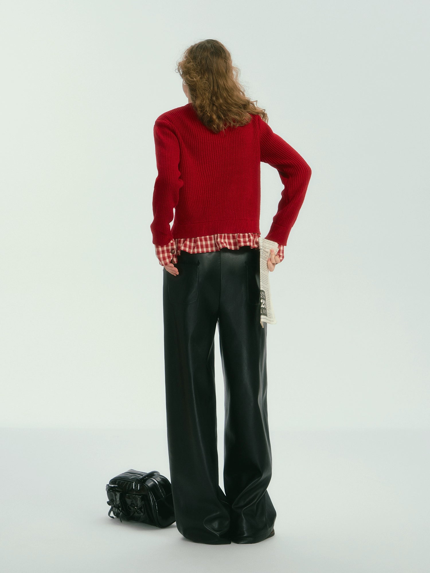 Vintage Plaid Lace Trim Cardigan