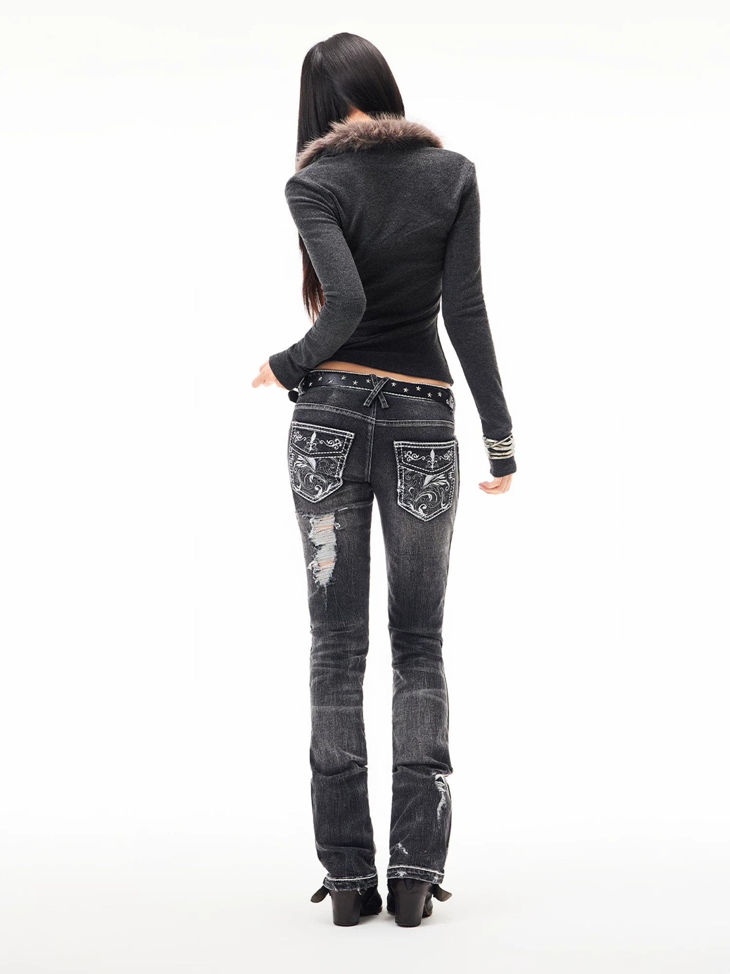 Fuzzy Collar Top