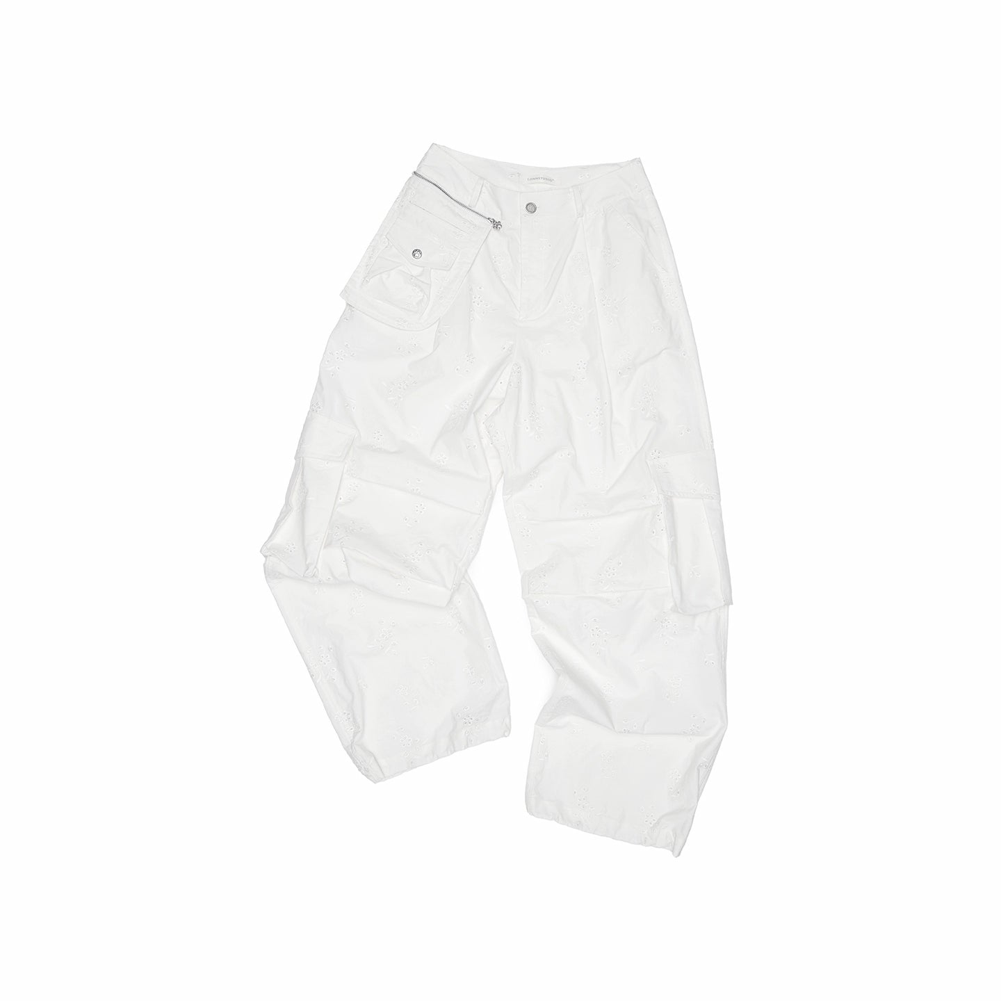 Jacquard Embroidered Multi-pocket Cargo Pants