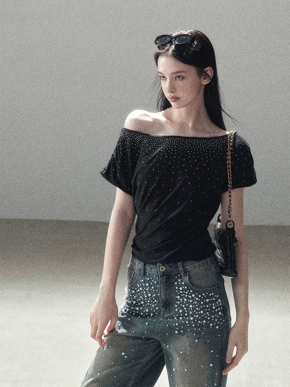 Crystal One Shoulder Top
