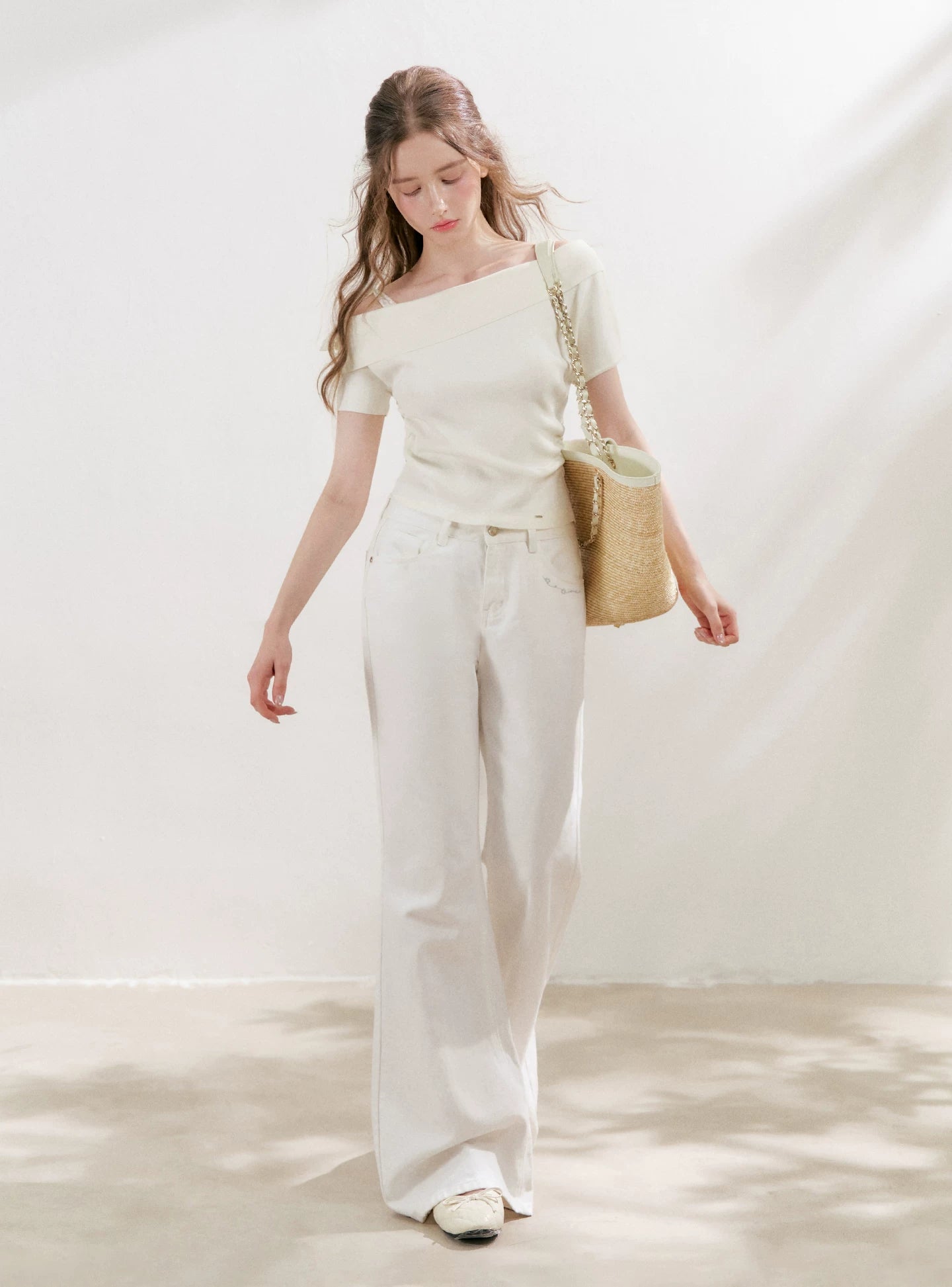 Asymmetric Lace Knit Top