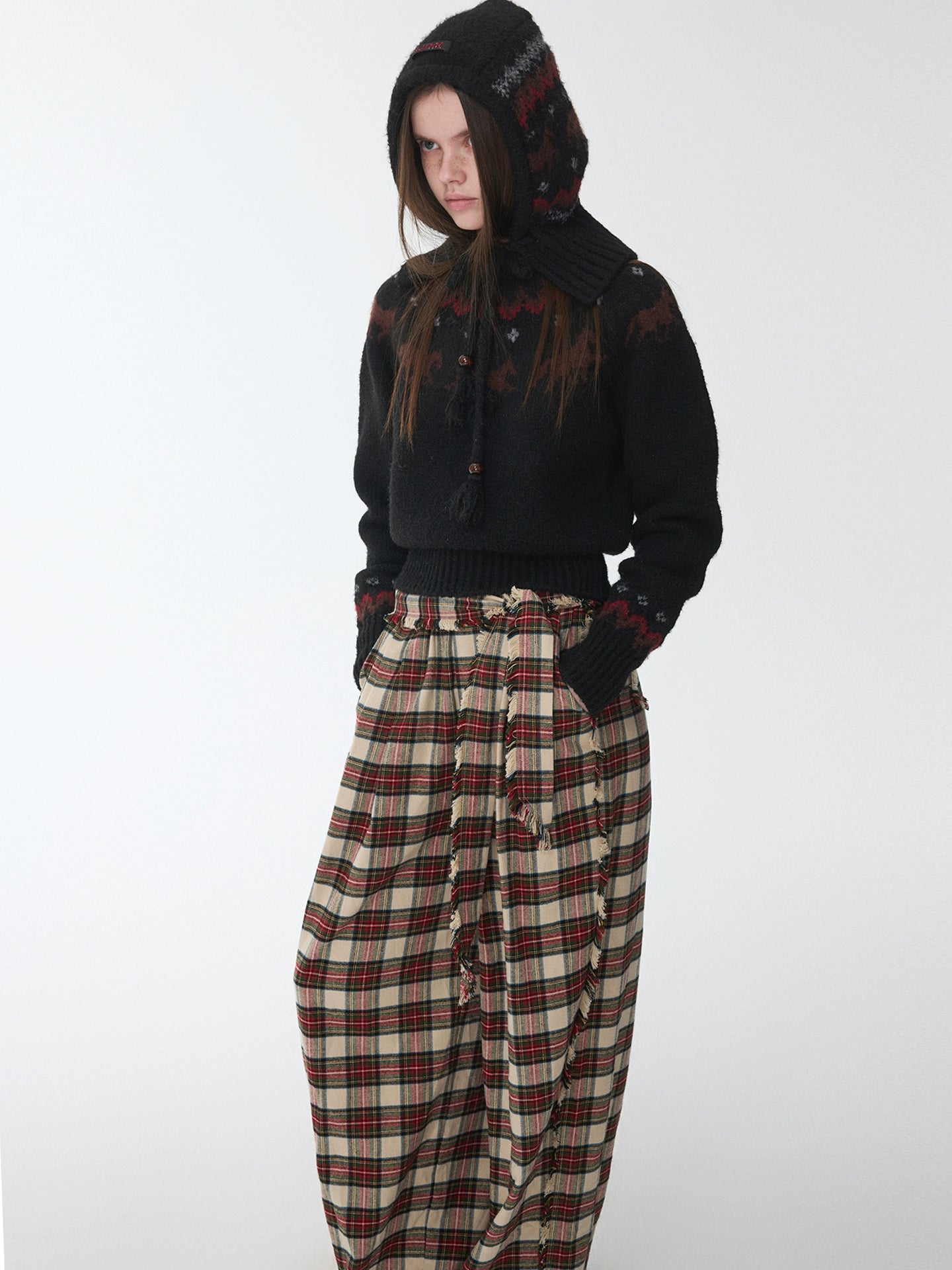 Fair Isle Pony Jacquard Chunky Knit Sweater