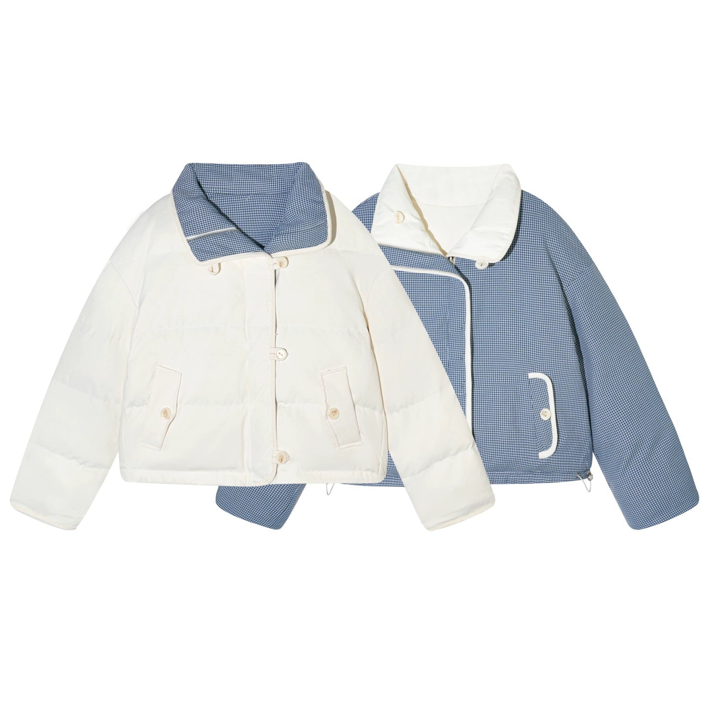 Reversible Plaid Down Puffer