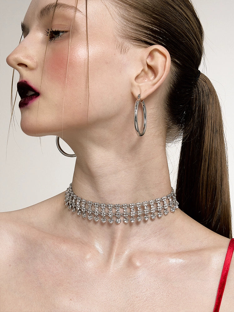 Retro Full Diamond Love Choker