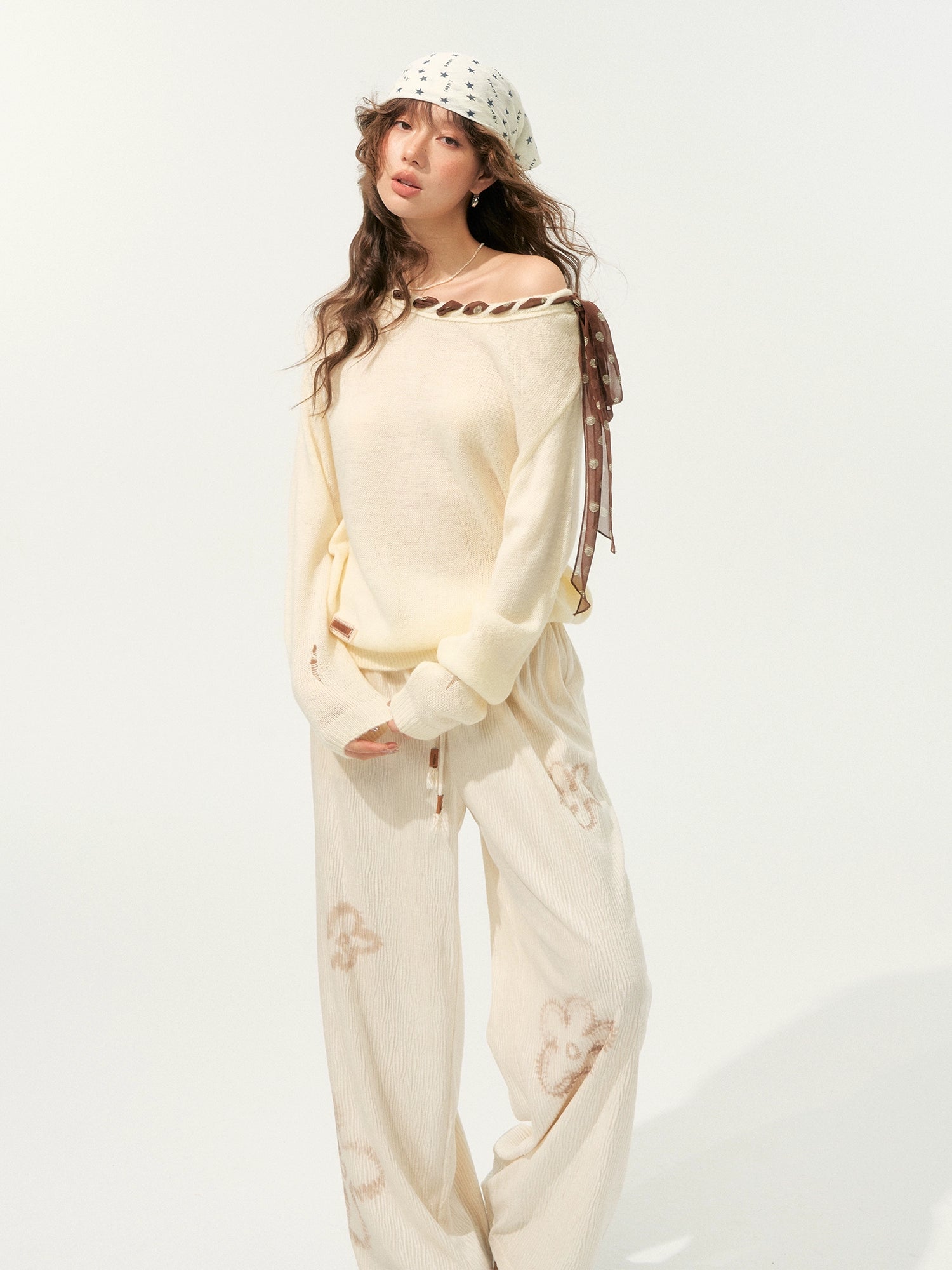 Floral Pleated Drawstring Pants