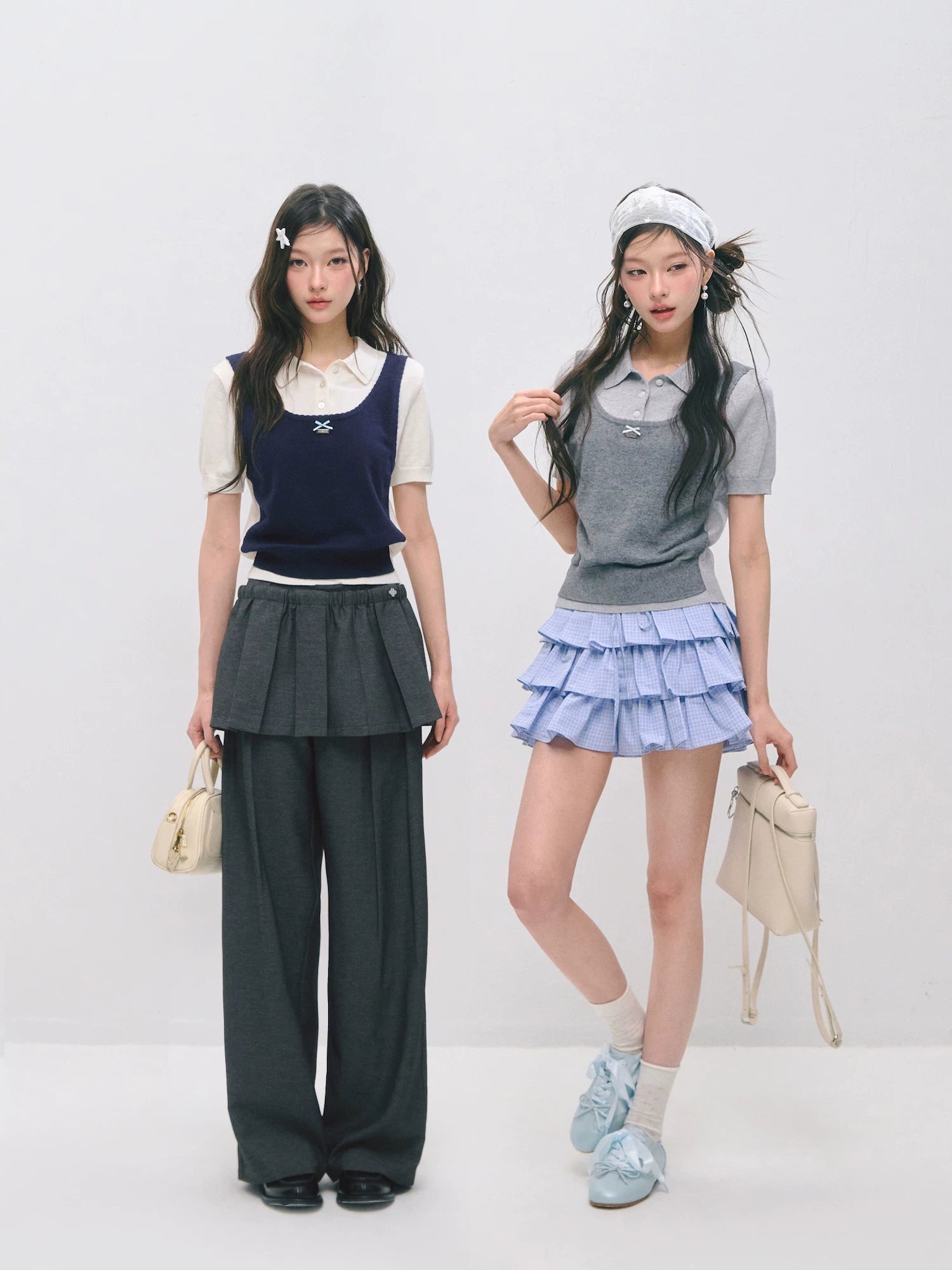 Polo Collar Two‑Layer Ice Silk T-shirt