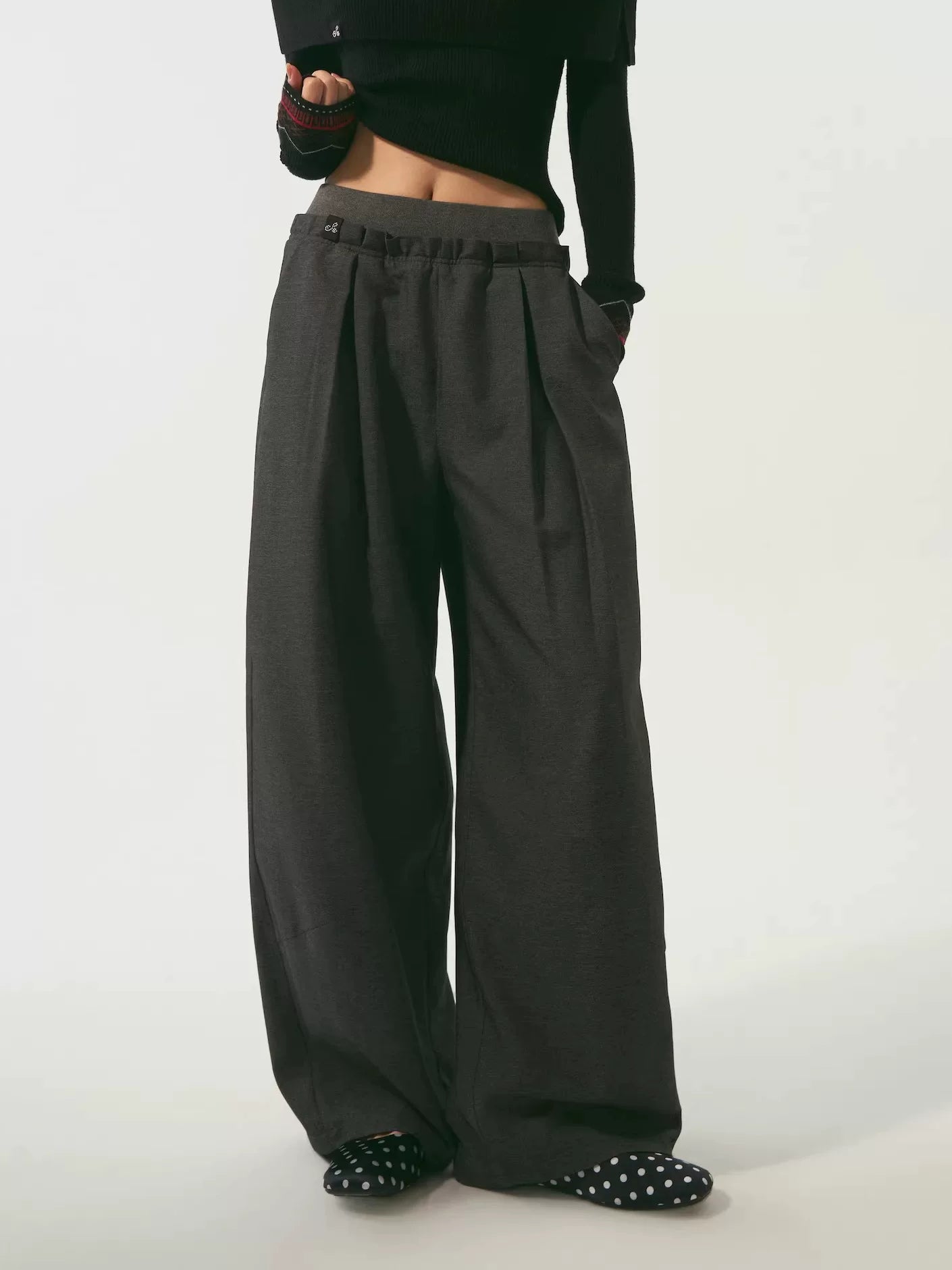 Double Waist Curved Pants