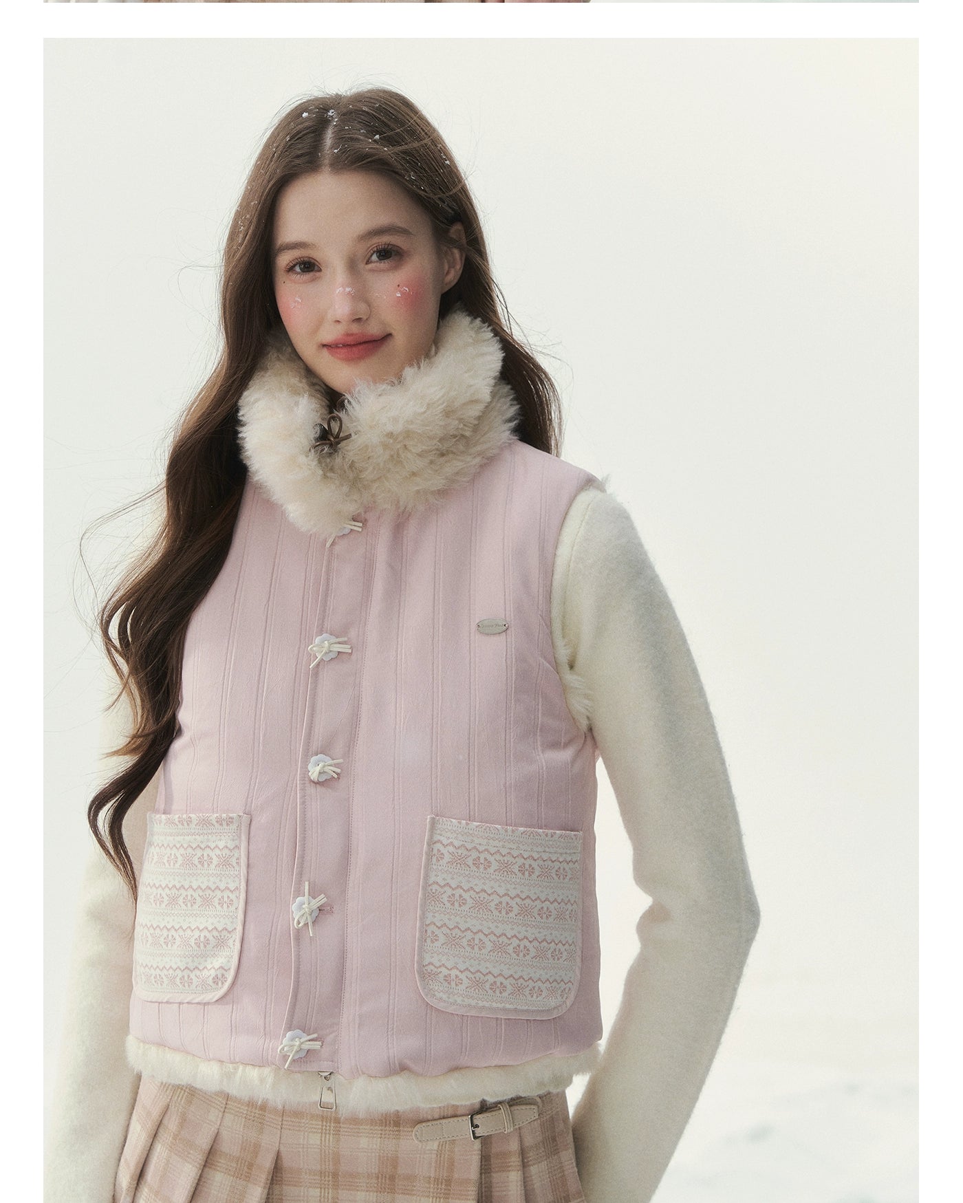 Pink Reversible Faux Fur Vest