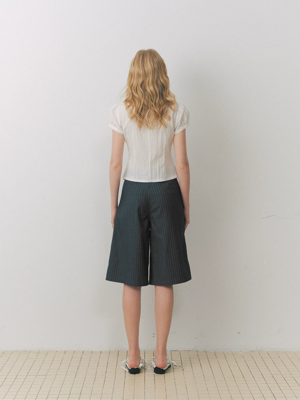 Striped Lace Bermuda Shorts