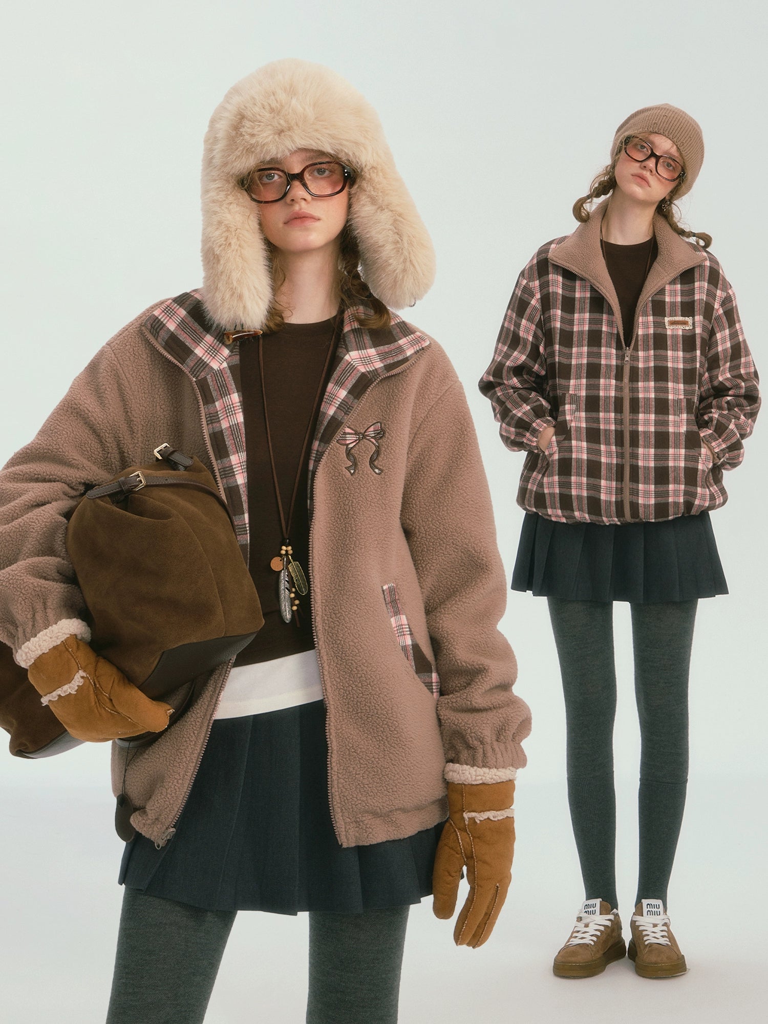 Reversible Plaid Fleece Jacket