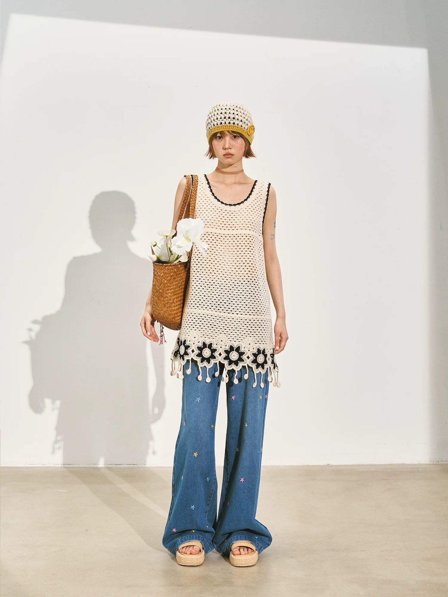 Lace Hollow Out Sleeveless Mini Dress