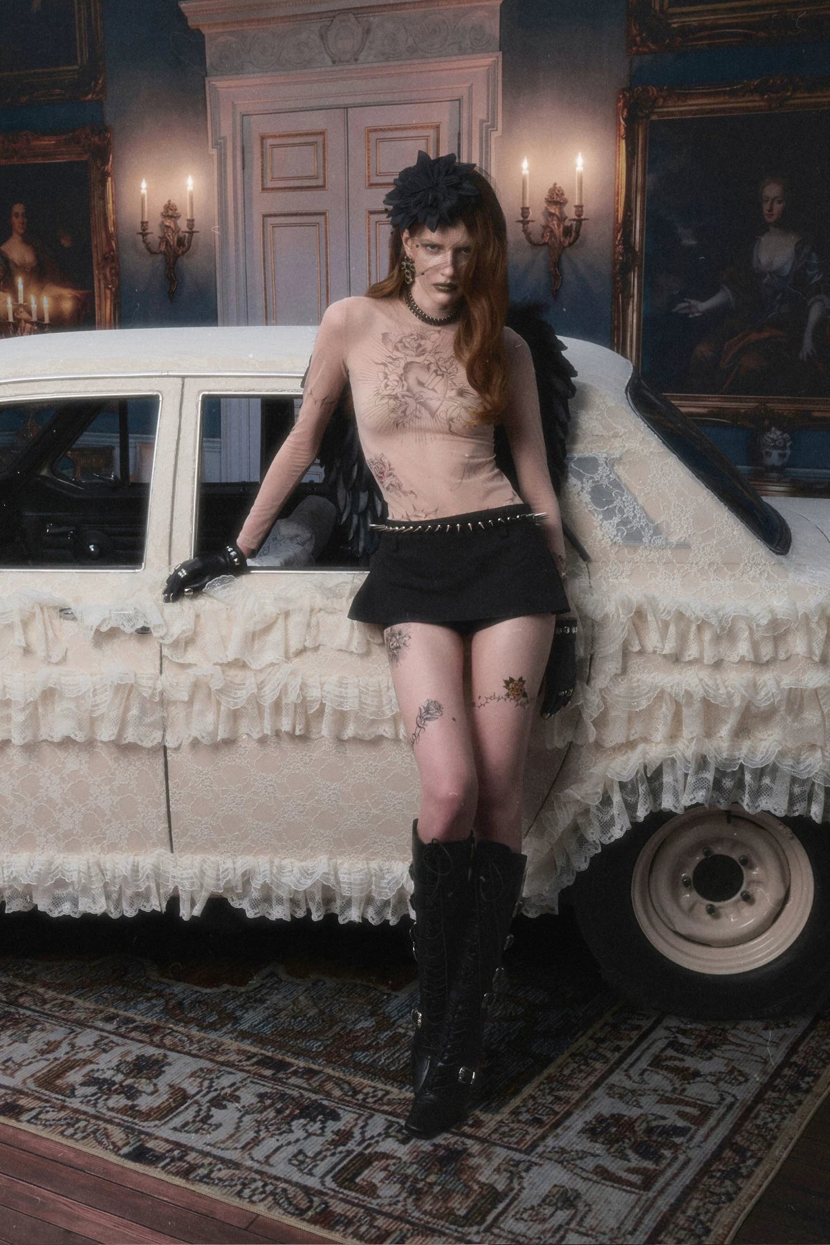 Tattoo Mesh Long Sleeve Top