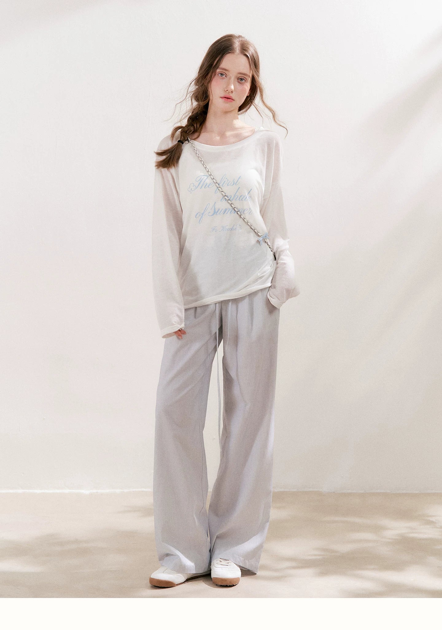 Sheer Letter Printed Cover T-shirt