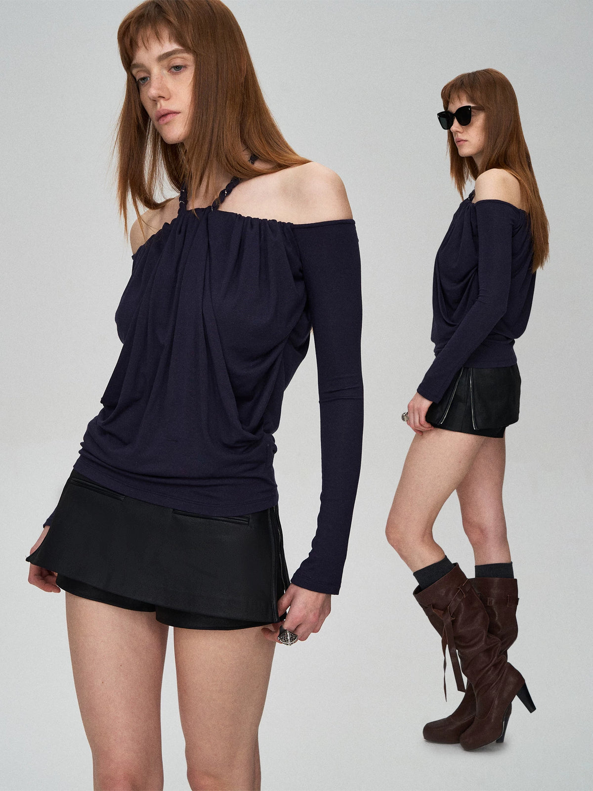 Lyocell Braided Off-Shoulder Top