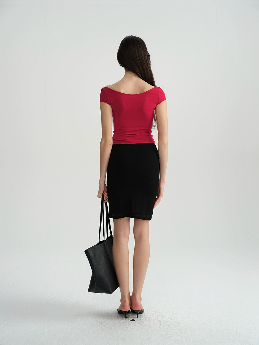 Herringbone Crewneck Slim Tee