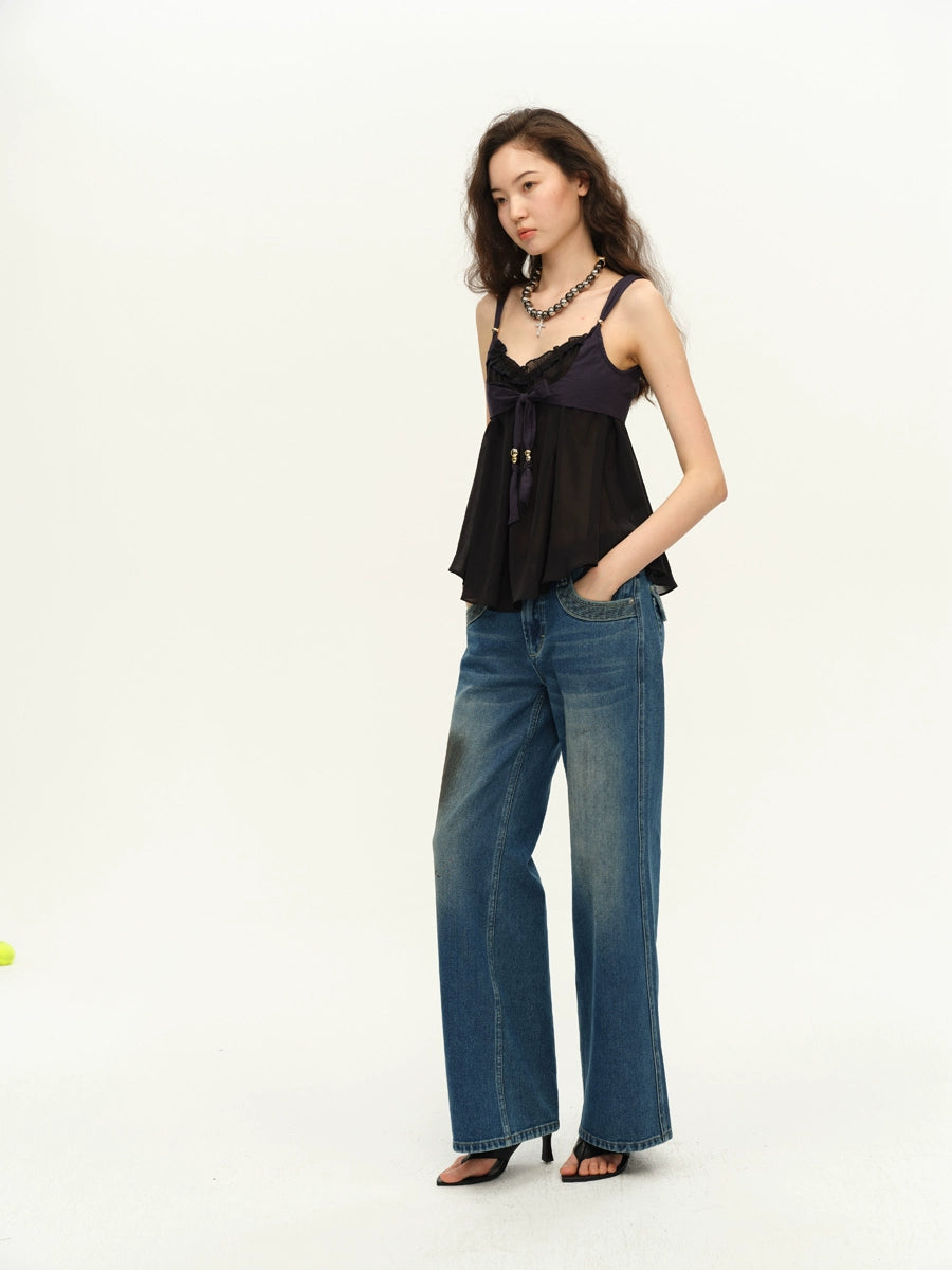 Layered Contrast A-Line Blouse