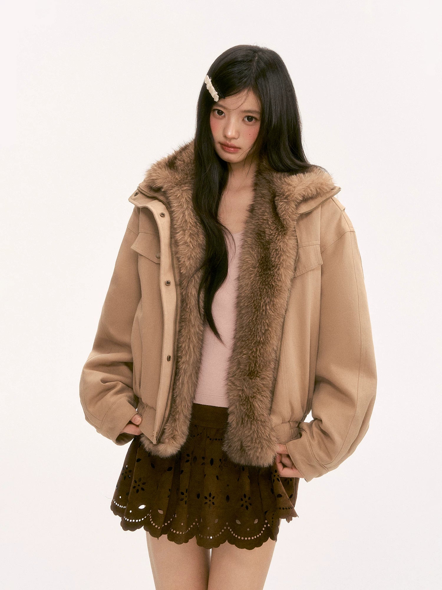 Light Brown Vintage Collar Jacket