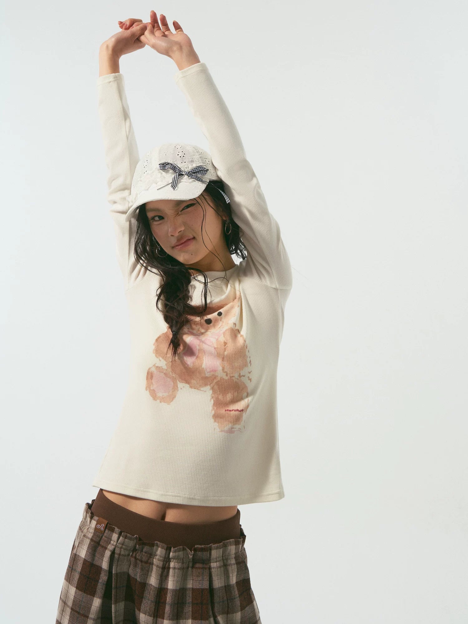 Bear Print Long Sleeve Tee
