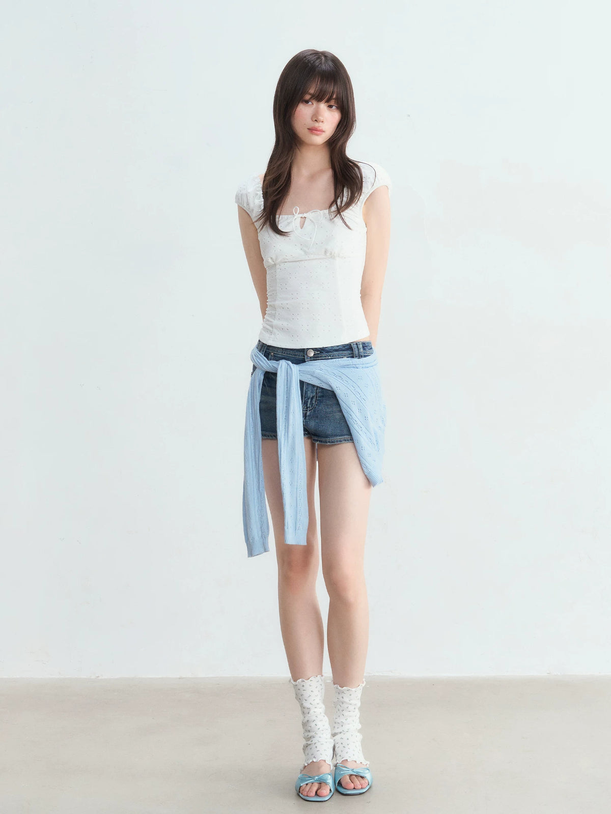 Square Neck Jacquard Top